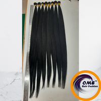 Cheveux vierges indiens lisses OME en vrac, 10 pouces, extensions de cheveux humains naturels Remy, double trame machine, toutes les couleurs, teintables