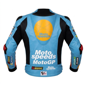 Johan Zarco MotoCP <b>Racing</b> <b>Jacket</b> Custom Motorsport Vintage Style Cowhide Kangaroo Leather <b>Jacket</b>/Chaqueta - Product Image 2