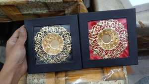 Gold Plated Round <b>Tealight</b> <b>Holder</b> Floral Decorative Tray for Home Wedding Diwali Tabletop Contemporary Style 1PC - Product Image 5