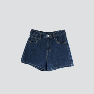 Shorts de Mezclilla de Alta Calidad para Mujer, con Cintura Alta, Detalles Artísticos en Paneles, Lavado Vintage, Corte Holgado - Product Image 2