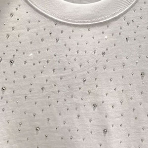 T-shirt décontracté pour homme, dernière conception, couleur personnalisée, 100% coton, haute qualité, respirant, col rond, séchage rapide, tissu doux, strass - Product Image 4