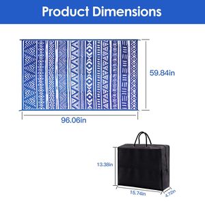 Tappeto Reversibile Impermeabile per Esterni 4.98x8FT, Tappeto in Plastica Portatile per Interni con Borsa per il Trasporto, Ideale per Picnic e Attività in Patio - Product Image 5