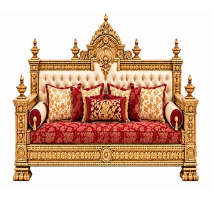 Ensemble de canapés de salon de style couronne dorée haut de gamme, mobilier de salon exclusif de style néoclassique, ensemble de canapés de style victorien USA - Product Image 1