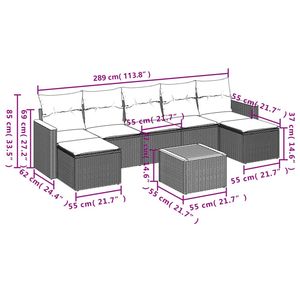 Ensemble de canapés de jardin noir et crème, en rotin PE résistant à l'eau, design contemporain, meubles d'extérieur - Product Image 5
