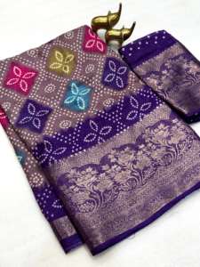 Sari de seda moderno Soft Crus Dola con bordado Jequrd elaborado, hermoso pallu y blusa a juego para fiesta - Product Image 5