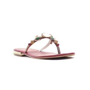 Maroon Fancy Flats Chappal confortable et élégant - Product Image 2