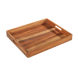 Plateau de service rectangulaire en bois artisanal avec poignées, décoration de table pour le petit-déjeuner et le café, pour la cuisine et la décoration de la maison - Product Image 4