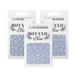 GLOSSYBLOSSOM Botanic 4mix Nail Deco Stickers 4 Color Background with Hologram Frame Butterfly Snake Flower Moon Obeject - Product Image 3