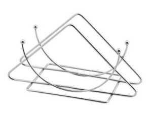 Modern Napkin Holder Curved Metal <b>Frame</b> with Wooden Base Stylish <b>Black</b> Napkin Organizer Contemporary Kitchen Dining Table Access - Product Image 3