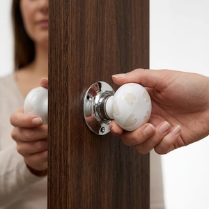 Hand Painted Modern Design Decorative Mortice <b>Lock</b> Ceramic <b>Door</b> Knobs and Handles for Dresser <b>Bathroom</b> Bedroom Living Room Use - Product Image 2