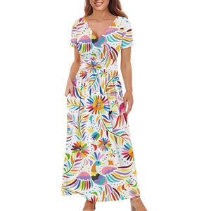 Vestido de Mujer con Diseño de Estampado Mexicano, Ropa Casual Cómoda y Transpirable al por Mayor - Product Image 2