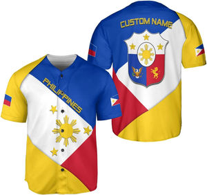 Maillot de baseball drapeau philippin en gros, T-shirt drapeau des Philippines, Maillot des Philippines - Product Image 4
