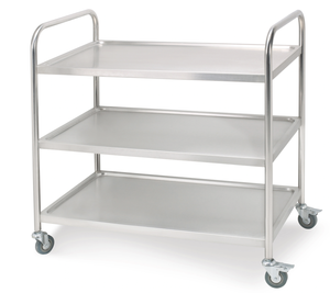 Carrito de Cocina de Acero Inoxidable OEM/ODM de Vietnam, Carrito de Servicio de Alimentos para Restaurantes con Estante de Almacenamiento y Ruedas - Product Image 1