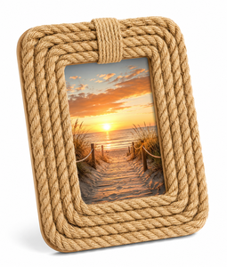 Marco de Fotos Rústico de Cuerda Rectangular de 4x6 Pulgadas, Decoración Vertical de Madera Natural Hecha a Mano con Forma de Estrella de Mar - Product Image 5