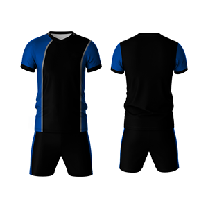 Conjunto de Camiseta y Pantalones Cortos de Fútbol para Hombre, Color Negro y Dorado, Cuello en V, Absorbe la Humedad, Ajuste Atlético, Estampado Sublimado, para Todas las Temporadas - Product Image 2