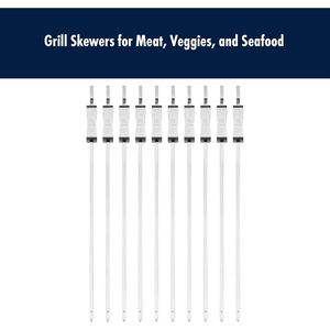Durable 10-Piece Stainless Steel Skewer Set Outdoor Grill Reusable Kebab Sticks Grilling Food Slider for <b>BBQ</b> Accessories - Product Image 3
