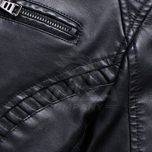 Classic <b>Men</b> <b>Canvas</b> Leather Winter <b>Jacket</b> Stand Designed for Fashion Durable Material Provides Warmth Comfort for Daily Wear - Product Image 6