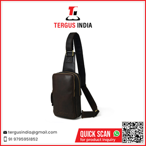 Stylish Leather <b>Chest</b> Bag for Men with Organized <b>Storage</b> and Premium Zipper Closure From India - Product Image 2