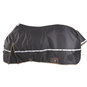 Couverture imperméable pour cheval à col montant, avec 3 sangles de fixation, grande rabat de queue, double fermeture frontale sur la poitrine et accessoires en acier inoxydable - Product Image 3