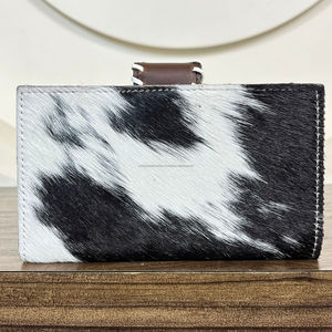 กระเป๋าสตางค์หนังวัวสองพับสำหรับผู้หญิงกระเป๋าใส่บัตรเครดิตหนังแท้ความจุขนาดใหญ่ดีไซน์ทันสมัยออกแบบได้ตามต้องการ - Product Image 5