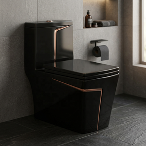 WC monobloc en céramique haut de gamme, moderne, à siphon en S, ensemble de sanitaires pour projets hôteliers de grande envergure - Product Image 4