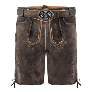 Shorts pour homme 100% polyester, style bavarois vintage brodé, décontractés et élégants, avec ceinture - Écologiques et imperméables - Product Image 6