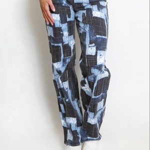 Jeans de Mezclilla de Diseño Hip Hop Personalizados de Alta Calidad para Hombre, Corte Recto, Tejido de Punto, con Estampado Desgastado, Secado Rápido, Cintura Media - Product Image 2