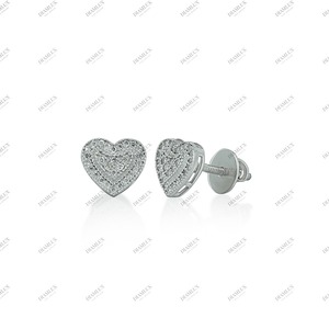 Pendientes de Diamante en Forma de Corazón, Corte Brillante, Solitario, 8 Quilates, Plata con Baño de Rodio, Joyería de Lujo para Mujer, Compromiso, Boda - Product Image 2