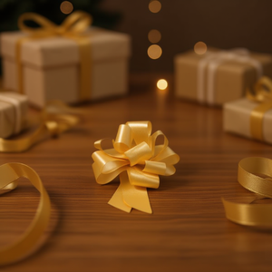 Nastro Decorativo Automatico Dorato 2,8x46 cm per Confezioni Regalo - Product Image 2