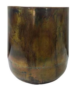 Pot de fleurs en métal finition antique, grand bol décoratif pour plantes d'intérieur et d'extérieur, pour la décoration de la maison et du jardin - Product Image 2