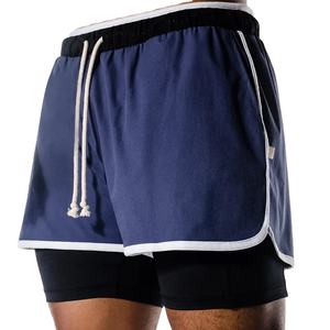 Pantalones cortos deportivos suaves y cómodos para hombre al por mayor para gimnasio, correr, fitness y baloncesto, ropa deportiva informal tejida del fabricante - Product Image 2