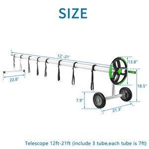 Avvolgitore per Copertura Piscina in Alluminio con Capacità di Carico 60kg (Scanalatura 1,6m 5 Sezioni Verde) - Product Image 5