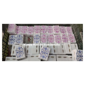 Indian Manufacturer's White Marble <b>Mix</b> Mother of Pearl Inlaid Small Size Jewelry <b>Boxes</b> 3 X 2 Inch Marble Inlay Ring <b>Boxes</b> - Product Image 2