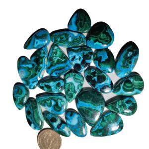 Top Qualité Naturel Chrysocolle Malachite Lisse Polonais Lâche Pierres Précieuses Cabochon Lot Pour La Guérison Bijoux - Product Image 3