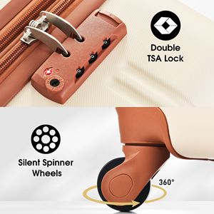 Set di valigie rigide da 4 pezzi con Spinner leggeri TSA-valigia da 16 \ "20 \" 24 \ "28 \" taglie + borsa - Product Image 6
