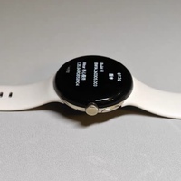 Montre connectée numérique ronde Google Pixel Watch 41 mm avec phases lunaires, GPS, résistance à l'eau 50 bars, bracelet en caoutchouc, unisexe