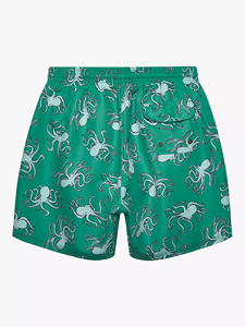 Short de bain pour homme à imprimé pieuvre verte, séchage rapide, avec cordon de serrage et taille élastique, tenue de plage décontractée - Product Image 2