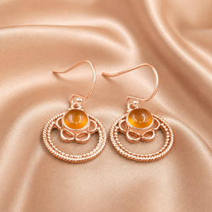 Natural Carnelian Gemstone <b>Dangle</b> <b>Earrings</b> 925 Sterling Silver Rose <b>Gold</b> Yellow <b>Gold</b> Plated Handmade Boho Hoop <b>Earrings</b> Women - Product Image 5