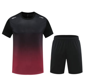 Ensemble de t-shirts sportifs pour hommes à manches courtes, couleur dégradée, logo personnalisé, écologiques, respirants, à séchage rapide, jersey, taille standard, 100% polyester - Product Image 5
