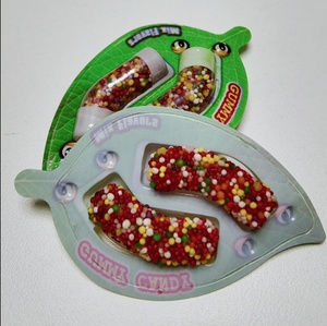 Bonbons personnalisés en marque blanche en gros, <span class=keywords><strong>Halal</strong></span>, en forme de feuille de dessin animé, granulés colorés, bonbons gélifiés aux fruits, snacks exotiques, bonbons jouets pour enfants - Product Image 3