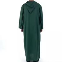 Qamis Homme à Capuche Couleur Unie Vêtement Islamique Manches Longues Robe Arabe Kandura Dishdasha Décontracté Longueur Ras du Sol Respirant Coupe Ample