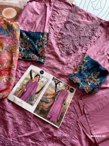 Dernière collection : meilleur tissu viscose lawn avec broderie, ensemble semi-couturié Salwar-Kameez et Dupatta, fournisseur d'Inde. - Product Image 4