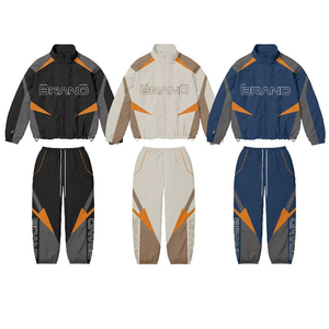 Survêtement réfléchissant imperméable pour homme, veste coupe-vent et pantalon, streetwear, vêtements techniques, OEM - Product Image 5