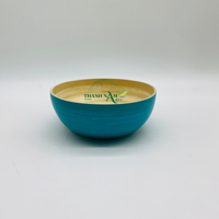 Set mangkuk saji Salad bambu sekali pakai, desain baru 2024, peralatan melamin gaya antik Modern, Kustom