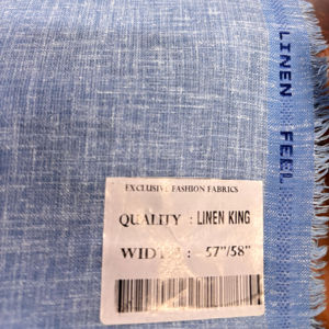 Tissu en polycoton aspect lin de qualité export, largeur 58 pouces, pour chemises de créateurs et vêtements de mode - Product Image 1