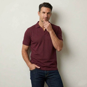 Polo en piqué de coton uni pour homme, haute qualité, coupe classique, respirant, tricoté, style décontracté, vente en gros - Product Image 3