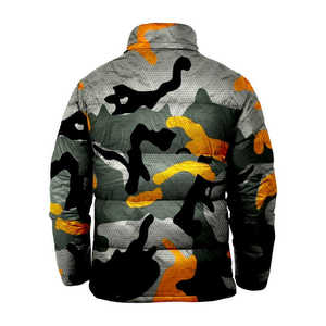 Veste matelassée respirante à capuche pour homme, en polaire, coque polyester/coton, fermeture éclair, hiver, décontractée, noire, service OEM - Product Image 6