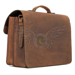 Sac à ordinateur portable décontracté en cuir véritable avec un espace de rangement spacieux pour le bureau et les affaires - Product Image 3