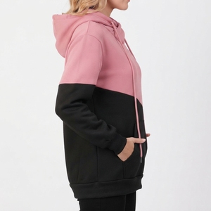 Sudadera con Capucha para Mujer, Diseño Asimétrico con Bloques de Color, Algodón y Fibra de Bambú, Informal, con Bolsillos, para Otoño - Product Image 6