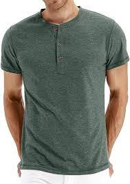 T-shirt tendance à col rond et boutons, manches courtes, couleur unie, en tissu tricoté respirant - Product Image 4
